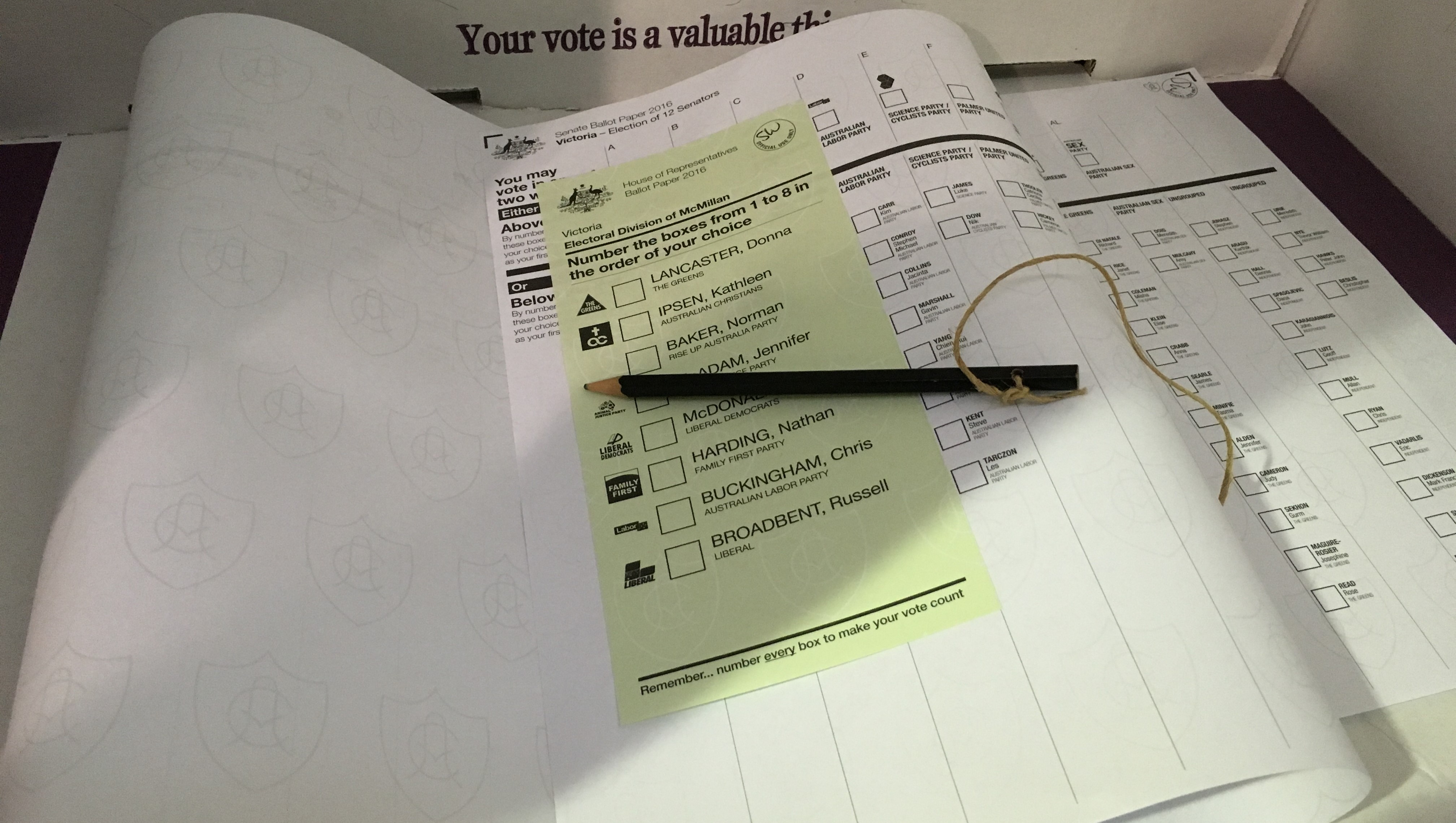Pencil and Paper, Election Ballot Papers