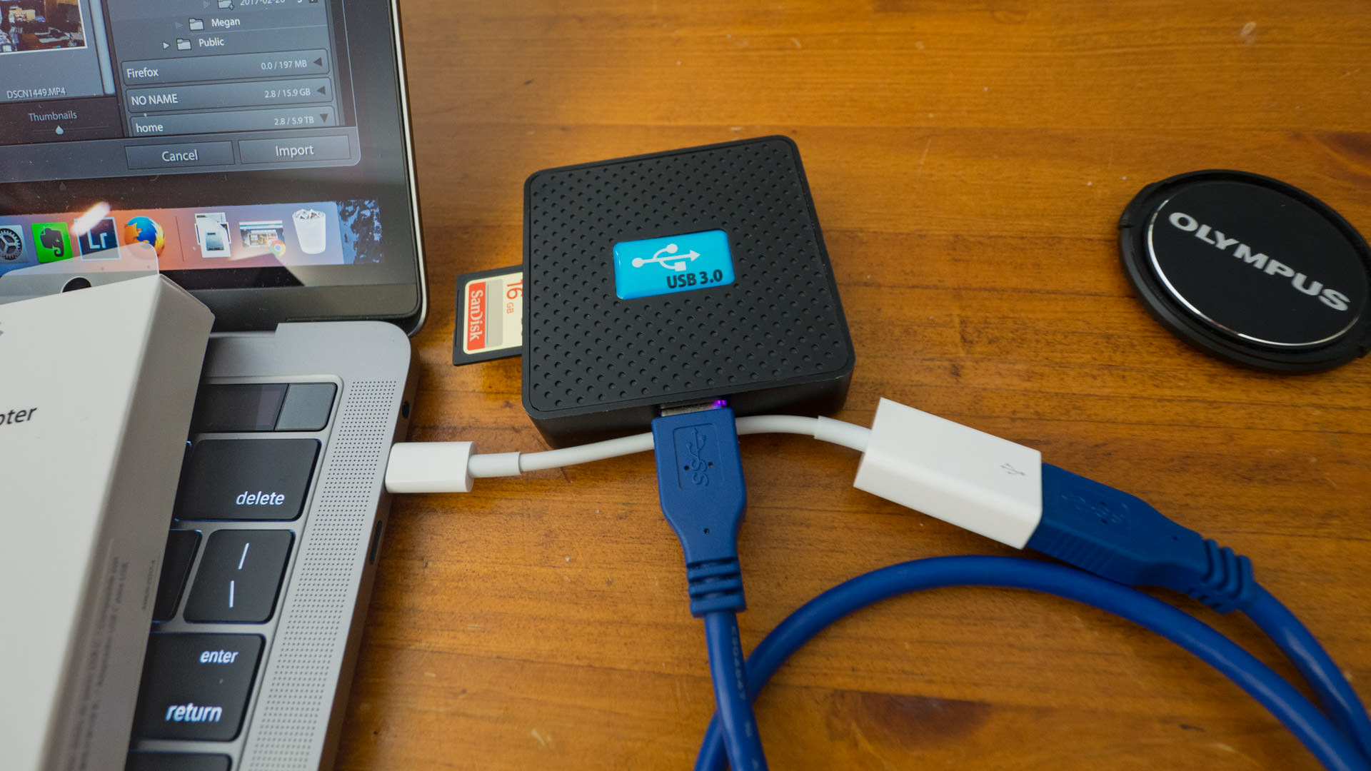 USB to USB-C dongle to connect my card reader